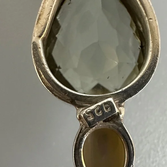 925 sterling silver FloralGreen Citrine Gemstone Pendant​